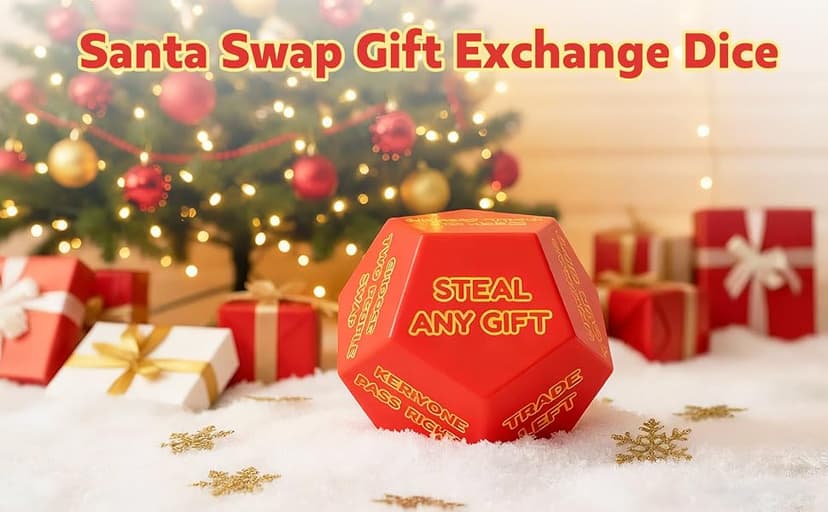 Christmas Gift Exchange Games for Family Party, Gifts Swap Dice Game for Teens Adults Stocking Stuffers Gag Chrismas Santa Swap Gift Exchange Dice Christmas Stuffers White Elephant Dice Games B0FWKMM264
