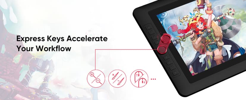 15.6" Drawing Tablet with Screen XPPen Artist 15.6 Pro Tilt Support Graphics Tablet Full-Laminated Red Dial (120% sRGB) Drawing Monitor Display 8192 Levels Pressure Sensitive & 8 Shortcut Keys