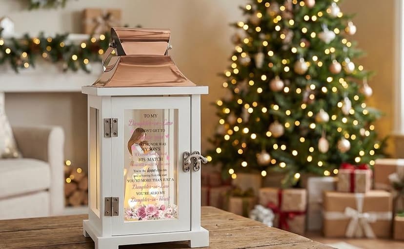 Daughter in Law Gifts, Meaningful Daughter in Law Birthday Gifts, Gifts for Daughter in Law for Birthday Christmas Mothers Day, Lantern with Hand Painted Figurine B0G7B7BWZJ