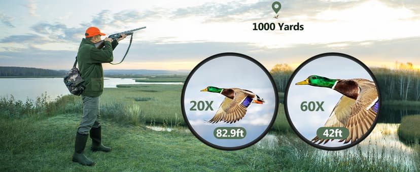 Gosky Flagship DiamondEdge 20-60x80 Spotting Scope with Tripod, Carrying Bag and Quick Phone Holder - BAK4 High Definition Waterproof Spotter Scope for Bird Watching Wildlife observing,Green