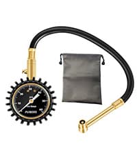 Schrader and Presta Bicycle Tire Pressure Gauge 60 PSI / 4 Bar, Tire Air Pressure Gauge Luminous Dial, Suitable for Car, Motorcycle, Bike, SUV