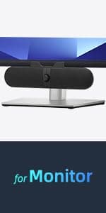 Computer Speakers for Desktop PC Monitor, USB Plug-in, Wired, Computer Soundbar for PC, Laptop Speakers with Adaptive-Channel-Switching, Loud Sound, Deep Bass, USB C Adapter, Easy to Clip on Monitor
