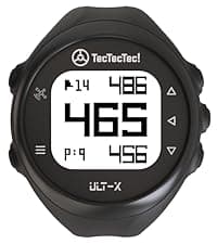 TecTecTec TecTecTec ULT-G Stylish, Lightweight and Multi-Functional Golf GPS Watch, Durable Wrist Band with LCD Display, Worldwide Preloaded Courses - Black