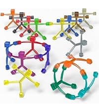 BBnote 48PCS Stack Game for Adult & Kids, Tetra Board Tower Games for Family Travel Party, 2 Players Balance Stacking Toy, Team Toys Building Block