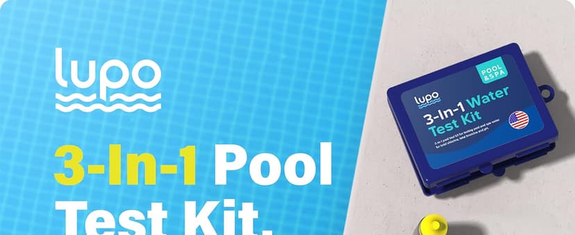 Lupo 3-in-1 Pool Test Kit | Pool Testing Kit for Residential Swimming Pools & Spas for Testing Total Chlorine, Total Bromine & pH | Pool Chemical Test for Quick & Accurate at-Home Pool Water Testing