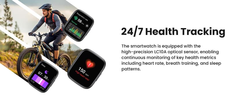 Smart Watch for Men Women (Answer/Make Call), 1.95" Touch Screen Fitness Tracker with Heart Rate/Sleep Monitor, IP68 Waterproof Smartwatch for Android iOS, Fitness Watch with 120+ Sports Modes, Black