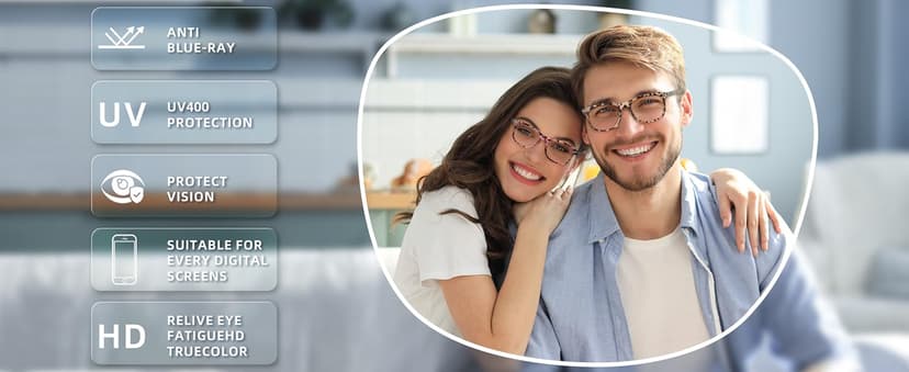 JOLISU 5 Pack Reading Glasses For Women - Stylish Blue Light Blocking Readers -Womens Men Spring Hinge Eyeglasses (2.00)