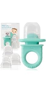 Frida Baby Get-A-Grip Silicone Teether for Teething Pain Relief, BPA-Free Food-Grade Teething Toys for Infant Baby Newborn 0-6, 12, 18 Months, Easy-Grip Teether Ring, PVC-Free, Pink