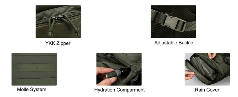 Mardingtop 60L Military Internal Frame Backpack for Hiking,Camping,Hunting,Rucksack Backpack with Rain Cover