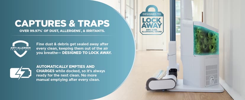 Shark Clean & Empty Cordless Stick Vacuum – Lightweight Cordless Vacuum with Auto-Empty System, HEPA Filter, Portable, Rechargeable, Exclusive Motorized Hand Tool for Pet Hair, BU3523