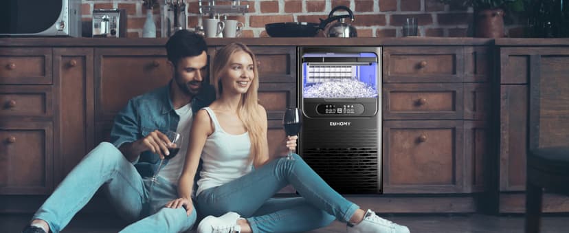 EUHOMY Commercial Ice Maker Machine,85lbs/24H,36 Ice Cubes in 8-12 Mins,Under Counter Ice Maker with Water Filter,12lbs Storage Capacity,Freestanding Ice Machine for Home/Bar/Cafe/Restaurant