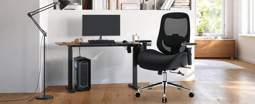 750lbs Big and Tall Office Chair with Wide Thick Seat Cushion for Heavy People Ergonomic Computer Mesh Desk Chairs with 4D Armrests, Adjustable Lumbar Support for Adults 8 Hours daliy Work