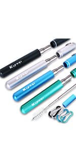 Travel Drinking Straws, Cruise Must Haves, Portable Foldable Stainless Steel Straws with Cases, Silicone Tips for Gifts Kynup Reusable Collapsible Metal Straws, Cruise Ship Essentials (4Pack) B07ZBZ6CCC