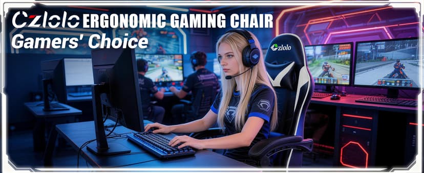 Czlolo Gaming Chair with Footrest Racing Style Lumbar Support Massager Video Game Chair with Metal Legs, High Back Reclining Gamer Chair with Headrest, 360° Swivel Office Computer Desk Chair (White)