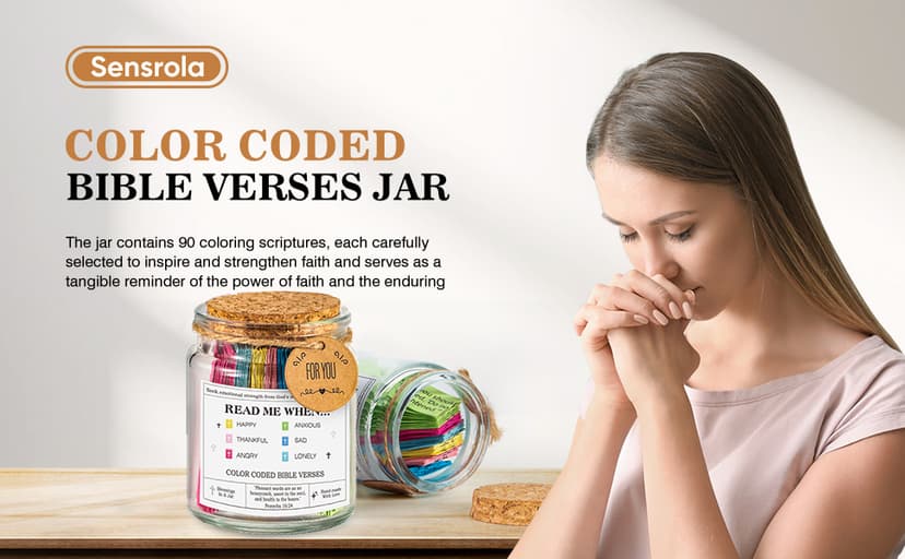 Bible Verse Jar(KJV) - Christian Gifts For Women, Men, Mom, Dad, Friend, Birthday Gifts For Women, Christmas & Mother's Day Gift - Prayer & Hope Jar