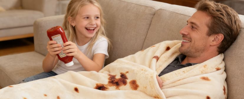 SeaRoomy Burritos Tortilla Blanket, Realistic Food Wrap Blanket Double Sided, Novelty Funny Tortilla Round Giant Soft Blankets (Beige, 47 inches)