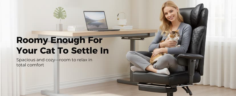 GTPLAYER Big and Tall Office Chair Wide Ergonomic Gaming Chair with Deluxe Embossing Designed Leather with Foot Rest,150°Reclining Adjustable Soft Armrests Pocket Spring Back Support and Pillow