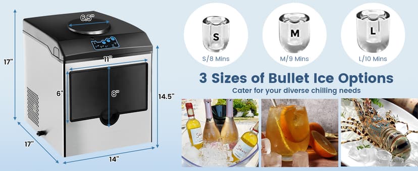 ARLIME Ice Maker with Water Dispenser, 2 in 1 Countertop Ice Maker with 5 lbs Storage Basket, 2 Ways to Add Water, 48 Pounds in 24 Hours, Water Cooler for 5 Gallon Bottle, Perfect for Home Office
