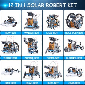 AESGOGO STEM Projects 12-in-1 Creation Solar Robot Kit,Science Experiments Toys Gifts for Kids Ages 8-12,Educational DIY Building Robotics Kit for 8 9 10 11 12 13 14 15 Year Old Boys Girls Teens