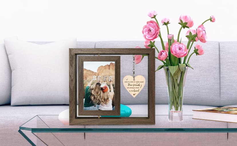 Side by Side or Miles Apart - Dear Friends Are Always Close to the Heart Best Friend Picture Frame Gifts for Long-Distance Friendships Gifts for Women, BFF, Bestfriend, Besties