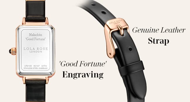 Lola Rose Dainty Women's Wrist Watch: Green Malachite Dial, Wrapped by Stylish Gift Box, Elegant Present for Ladies and Loved Ones