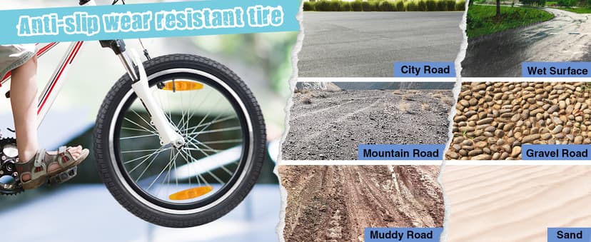 12/16/20x2.125 Bike Tires 1/2 Pack 12/16/20 Inch Kids Folding Replacement Tire/Tube Suitable for Tires 12/20x2.1 12/16/20x2. 125 12/20x2.25, Multiple Colors