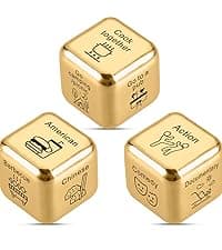 Anniversary Steel Gifts for Him Her Date Night Dice Gift for Boyfriend Girlfriend Wife Husband Couple Women Men Food Dice Decider Sweetest Day Birthday Wedding Valentines Christmas White Elephant