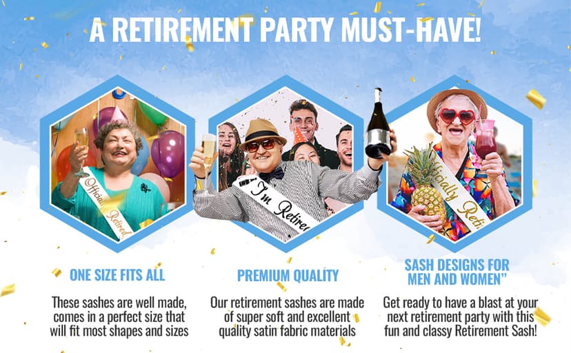 The Legend Has Retired Sash – Elegant Black and Gold Foil Legendary Sash for Both Women and Men & a Large Gold Safety Pin. Perfect for Retirement Parties