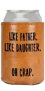 White Elephant Gifts for Adults Leather Can Cooler for Men Christmas Stocking Stuffers Gifts for Dad From Daughter Son Fathers Day Birthday Gag ldeas Funny Retirement Gift Tactical Koozie