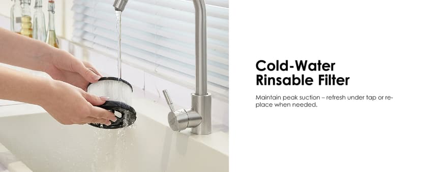 Tineco A30S Cordless Stick Vacuum Cleaner, 160W Suction, 60Min Runtime, 1L Larger Dustbin, ZeroTangle Brush, PureCyclone Tech, LED Headlight, White