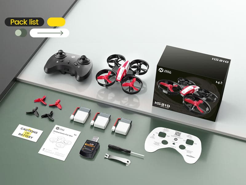 Holy Stone Mini Drone for Kids and Beginners RC Nano Quadcopter Indoor Small Helicopter Plane with Auto Hovering, 3D Flips, Headless Mode and 3 Batteries, Great Gift Toy for Boys and Girls, HS210 Red