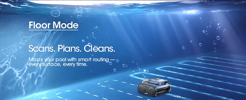 Cordless Robotic Pool Vacuum, Pool Cleaner with Track Drive & Sonar Navigation, 180W Brushless Motor, Wall & Waterline Climbing, 150-Min Runtime, for Inground & Above-Ground Pools up to 2150 Sq. Ft.