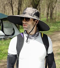 Leotruny Super Wide Brim Bucket Hat UPF50+ Waterproof Sun Hat for Fishing Hiking Camping