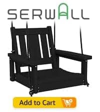 SERWALL Black Outdoor Rocking Chair Set of 2, All Weather Patio Rocking Chair, HDPE Poly Rocking Chair for Adults, Heavy Duty Front Porch Rocker