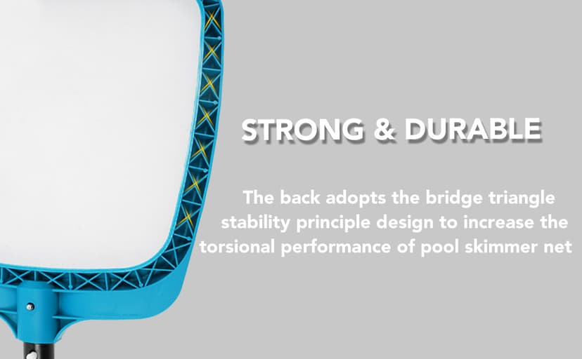 POOLWHALE Professional Pool Skimmer Net,Fine Mesh Net Bag,Heavy Duty Swimming Leaf Skimmer Cleaning Tool - Fast Cleaning,Debris Pickup Removal- Fits Standard Swimming Pool Poles(No Pole)