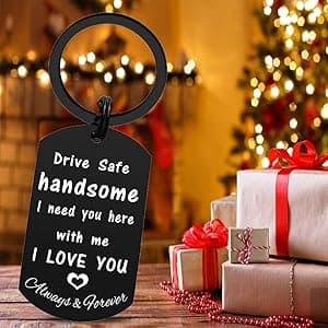 ENGZHI Love My Husband Keychain - Husband Birthday Gift Ideas - Mens Christmas Anniversary Keychain Gifts for Him, Valentines