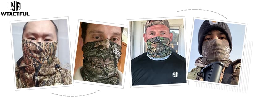 WTACTFUL 2-Pack Camouflage Face Mask Bandana for Men Women - Breathable, Seamless, Moisture Wicking & Versatile