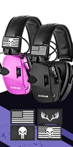 ZOHAN Electronic Shooting Earmuffs, Hearing Protection Shooters, NRR 23dB Noise Reduction Gun Range Ear Protection Headphones