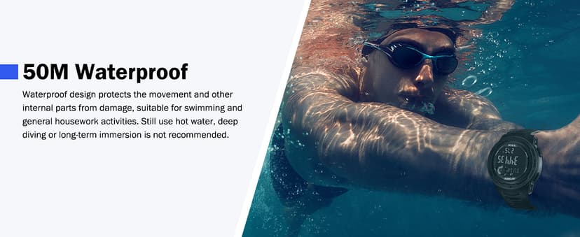 AVTREK AVTREK Tactical Watch with Compass,50M Waterproof Pedometer, Digital Altimeter Watch for Outdoor Hiking/Climbing(Cafe)