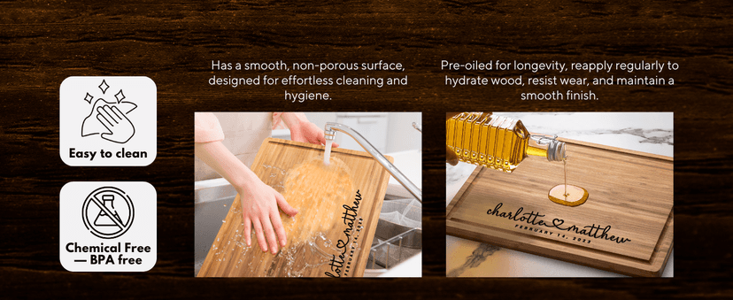 Personalized Wood Engraved Cutting Board - Valentines Day Gifts for Her - Unique Present for Wedding, Anniversary, Housewarming, Birthday, Holiday, or Romantic Gift Idea for Friends, Family, Mom, Dad