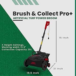 Artificial Turf Lawn Brush Sweeper, Brush & Collect Pro+ USA, *Cleaning & REVITALISING Turf*