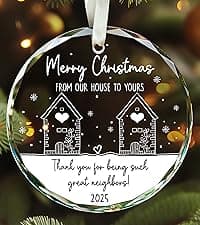 TUMSHANIP First Christmas Married Ornament 2025 - Wedding Ornaments - Wedding Gifts for Couples 2025, Newlyweds, Bride - Mr and Mrs Gifts - Just Married Couple Gift - Wood Ornament