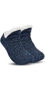 Unisex Fluffy Fuzzy Warm Slipper Socks for Men Women, Thick Fleece Lined Non-Slip Socks Indoor Floor B0DCS3T47Z