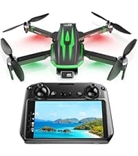 S8 GPS Drones with EIS 4K Camera for Adults kids, 5" Screen on Controller,60 Min Flight Time,Auto Return,Long Range Transmission,Brushless Motor,QuickShots,Foldable and Lightweight Quadcopter with Follow Me,Christmas Toy Birthday Gifts,Under 249g