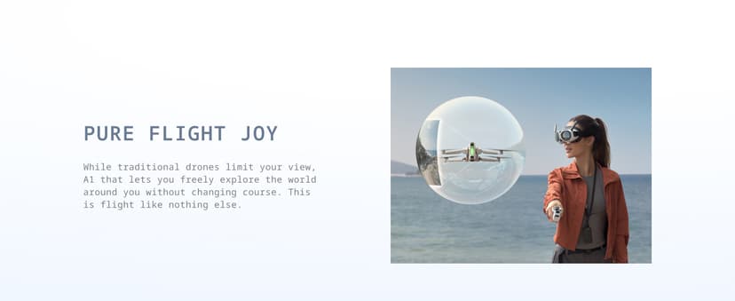 Antigravity A1 Infinity Bundle (3 High-Capacity Batteries) - 8K 360 Drone for Immersive Flight, Point-to-Fly Motion Control, Obstacle Avoidance, Deep Track, Auto Return, 10km Transmission, Auto Edit
