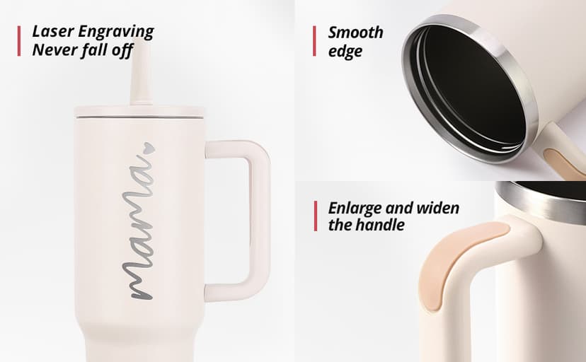 Mama Tumbler 40 oz Cup with Lids Straws First Mothers Day Gifts for New Mom Gifts for Pregnant Mother, Mama, Mom To Be B0F1DK279Y