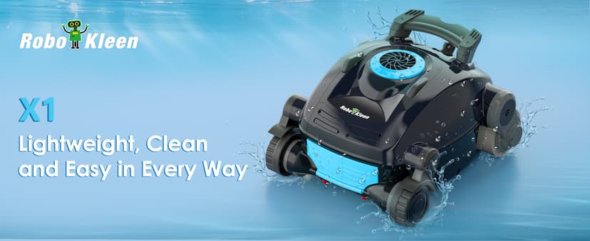 Cordless Robotic Pool Cleaner, Wall Climbing, Lightweight, Extended Battery Life, 8L Large Capacity, Advanced Dual-Motor, X1 Auto Pool Vacuum for Inground & Above Ground Pools Up to 1100 Sq.Ft, Blue