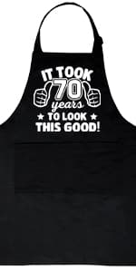 30th 40th 50th 60th 65th 70th 75th Birthday Gifts for Men, Chef Aprons for Men with 3 Pockets