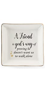 HOME SMILE Ceramic Ring Dish Jewelry Tray for Mom Sister Friends