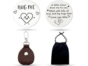 Yiflin Unique Gifts for Women,Men,Friend,Family - Birthday, Christmas, Valentine's Day Gifts - Pocket Hug Token with Keychain